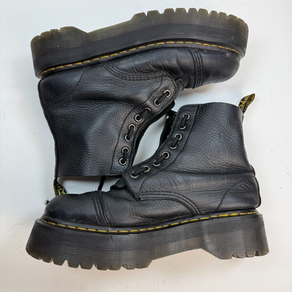 Dr. Martens Sinclair Boots Women's Size 9 Black Aunt Sally Leather Platform Zip